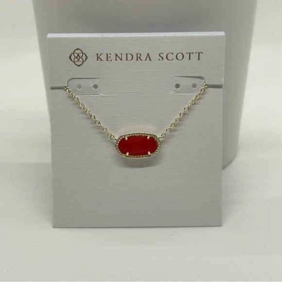 NWT Elisa Gold Pendant Necklace in Red Illusion - Picture 6 of 7